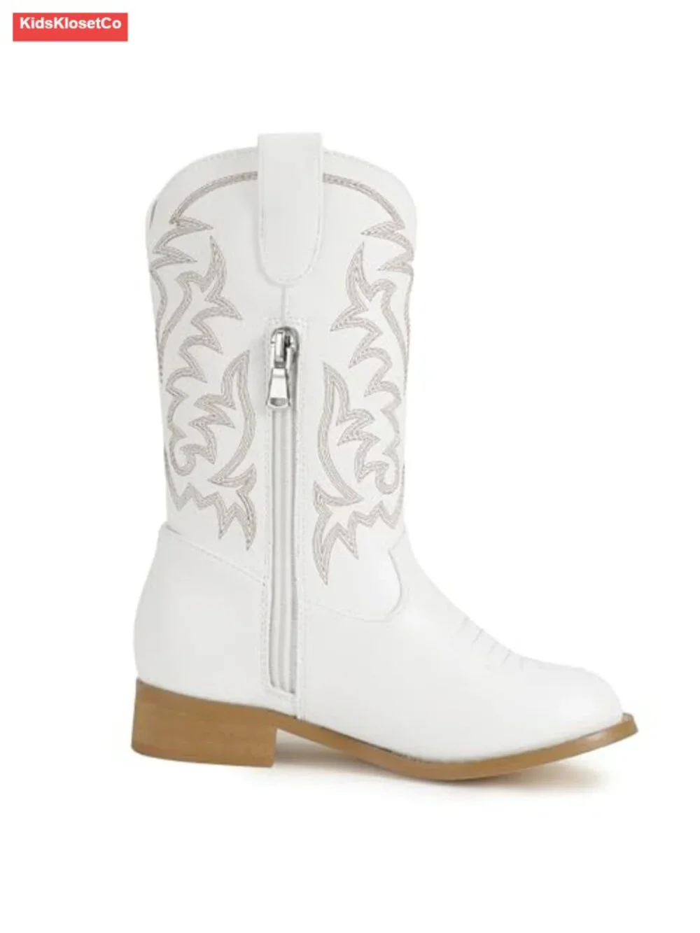Girls Cowgirl Boots Toddler Western Riding Boots Round Toe Mid Calf Zipper